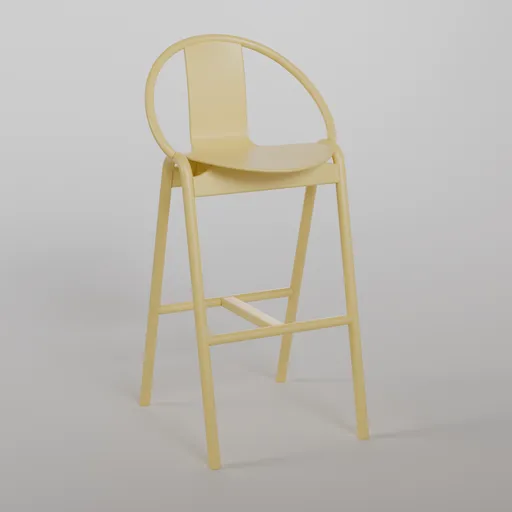 Again Barstool C450 - Resin Yellow