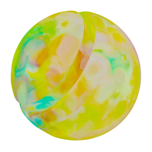 High-resolution artistic oil paint PBR material for 3D fx with vibrant abstract colors, easily customizable for Blender creations.