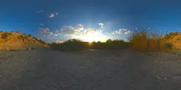 Open Gravel Ground Sunset HDRI