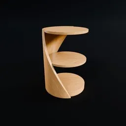 Modern Curved Lamp Table - Oak