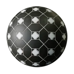 Square Diamond black tiles