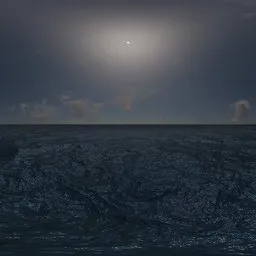 Night Ocean Moonlight Sky
