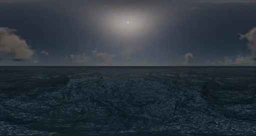 Night Ocean Moonlight Sky