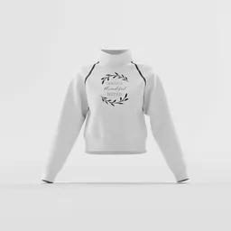 Crop Mock-Neck Sweatshirt