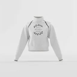 Crop Mock-Neck Sweatshirt