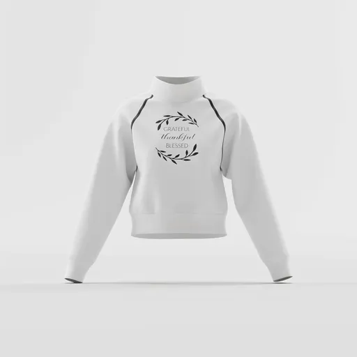 Crop Mock-Neck Sweatshirt