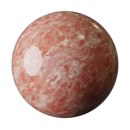 High-resolution PBR Ruby Mist Marble texture with rich red tones and soft white veining for 3D modeling.