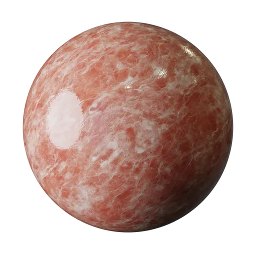 High-resolution PBR Ruby Mist Marble texture with rich red tones and soft white veining for 3D modeling.