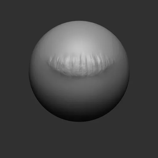 NS Lower Lip sculpt brush effect for 3D modeling detail work in Blender.
