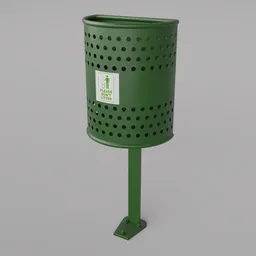 Rubbish Bin, new, pole stand