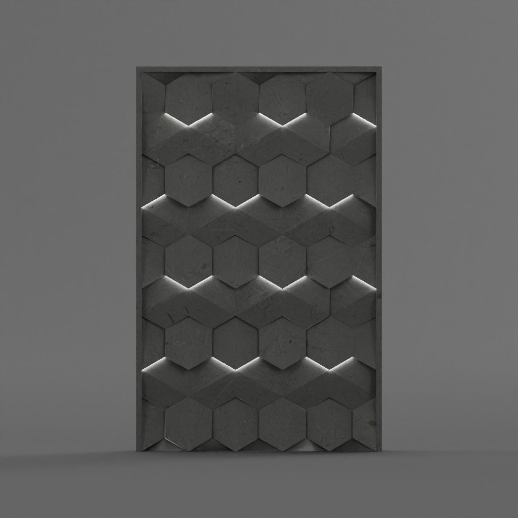 Beautiful view of Concrete Wall Art Statement Pieces With Led Lights