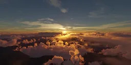 Cloud Covered Mountain Sunset