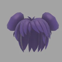 Stylized Twin Bun Hair Anime Girl