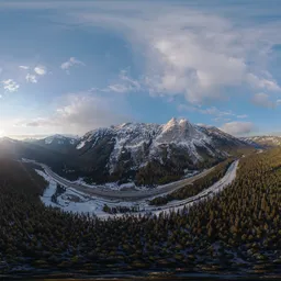 Aerial Mountain Landscape Sunset
