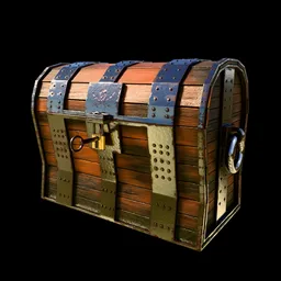 Old Worn Pirate Treasure Chest