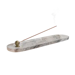 Detailed 3D model showcasing realistic incense stick and holder with dynamic smoke effect, crafted for Blender rendering.