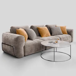 Modern Elegant Sofa Dune Velvet