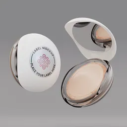 Realistic 3D model of an open cosmetic compact with detailed textures, ideal for Blender 3D project renderings.