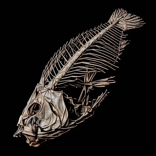 Decayed Fish Skeleton (Transparent PNG)