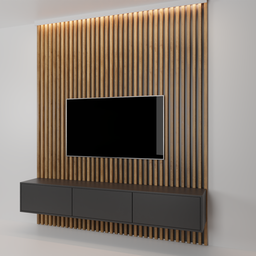 Wooden tv wall
