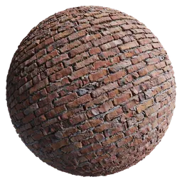 High-resolution PBR old brick material with realistic texture for 3D modeling in Blender.