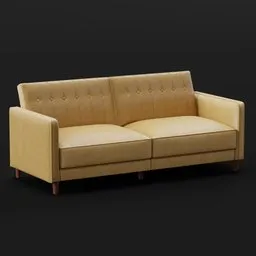 Mustard Tufted Sofa