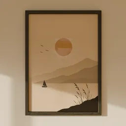 Frame  Lake Sunset Wall Art