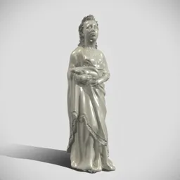 Detailed 3D model of a draped female nymph inspired by historic Fontana Maggiore reliefs, sculpted in Blender.