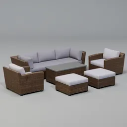 Outdoor rattan sofa set