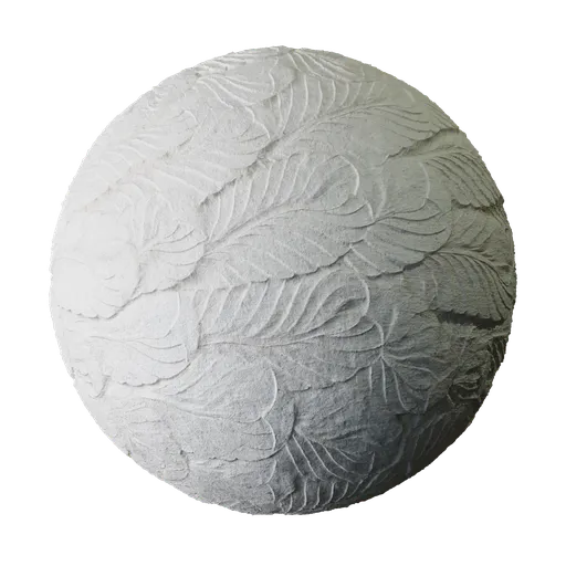 Carved Stone Floral Relief