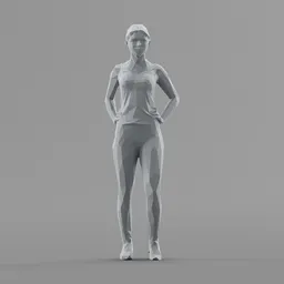 Lowpoly Female Character Fitness