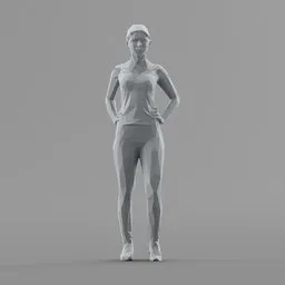 Lowpoly Female Character Fitness