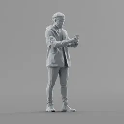 Lowpoly Male taking picture
