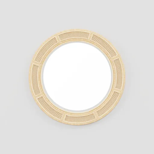 Rattan Round Mirror