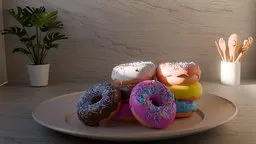 Vibrant Donut Platter with Sprinkles