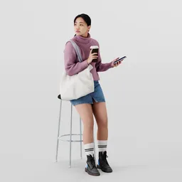 Coffee and smartphone moment