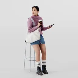 Coffee and smartphone moment