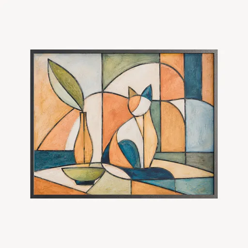 Abstract Painting Cubism-Inspired