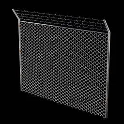 Detailed 3D chain-link fencing model, created using Blender software, suitable for digital asset libraries.