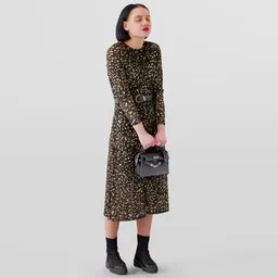 Golden Euphoria Chic Girl in Black