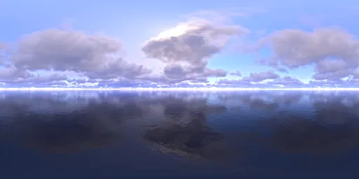 Sky with scattered and fluffy clouds