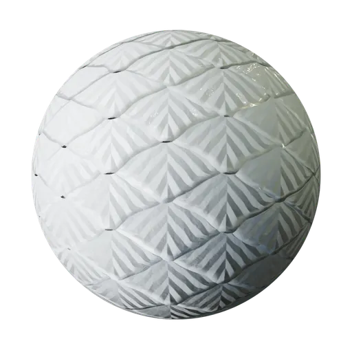 White Art Deco Scalloped Tiles
