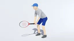 Low Poly Kid Playing Tennis