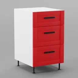 Kitchen lower cabinet 50cm (3 drawers)