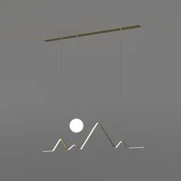 Mountain and Moon Pendant Light