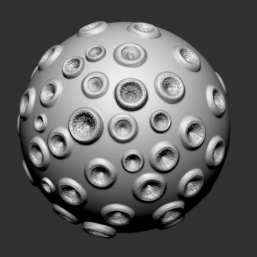 3D model with NS Creature Curve Spiky Maw brush effects for sculpting detail on creatures and monsters.