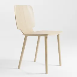 High-quality 3D model of a modern wood textured chair, compatible with Blender 3D rendering software.
