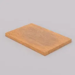 Realistic used wooden cutting board 3D model, ideal for Blender rendering and kitchen scene setups