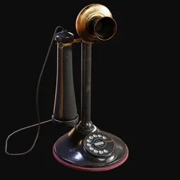 Rotary Dial Candlestick Phone