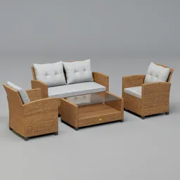 Outdoor rattan furniture